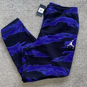 MEN'S JORDAN JUMPMAN FLEECE CAMO SWEATPANTS PURPLE CAMOUFLAGE STANDARD FIT 3XL